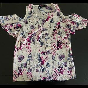 Ivanka Trump Cold Shoulder Floral Top